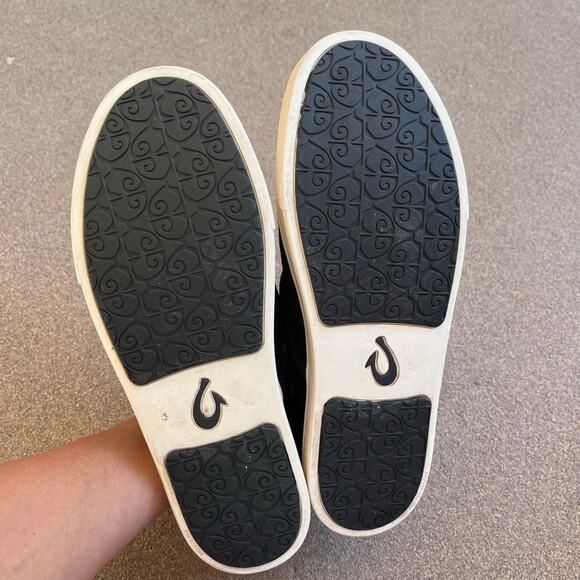 OluKai Pehuea Pa'I Camo Sneaker Women 11 Black On Black Convertible Lava Rock - Picture 7 of 10